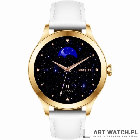Smartwatch Gravity Biało Złoty 2 Paski GT25-2 PRO