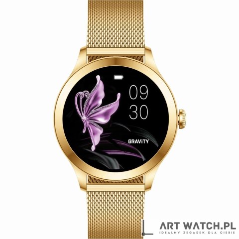 Smartwatch Gravity Biało Złoty 2 Paski GT25-2 PRO