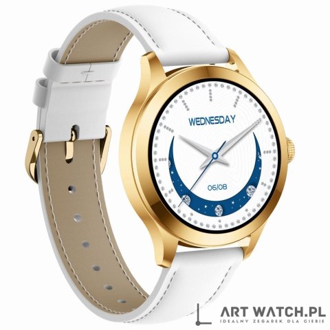 Smartwatch Gravity Biało Złoty 2 Paski GT25-2 PRO