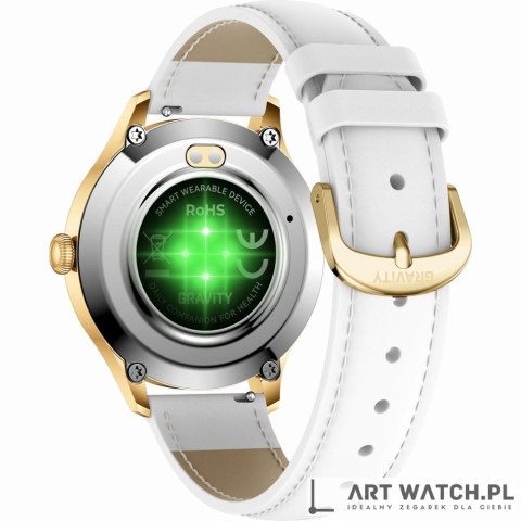 Smartwatch Gravity Biało Złoty 2 Paski GT25-2 PRO