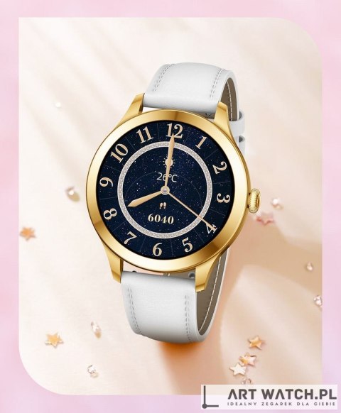 Smartwatch Gravity Biało Złoty 2 Paski GT25-2 PRO