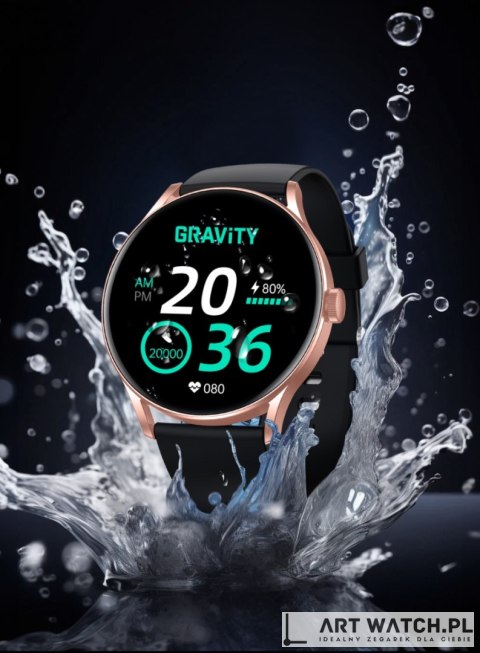 Smartwatch Gravity Czarno Różowy GT2-2 PRO