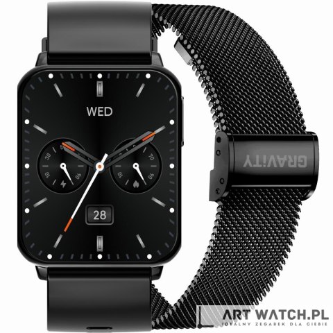 Smartwatch Gravity Czarny 2 Paski GT17-7
