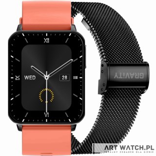 Smartwatch Gravity Czerwono Czarny 2 Paski GT17-10