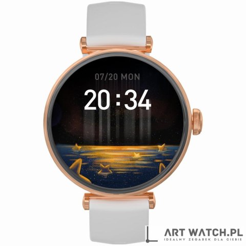 Smartwatch Gravity Różowe Złoto Biały 2 Paski GT26-2