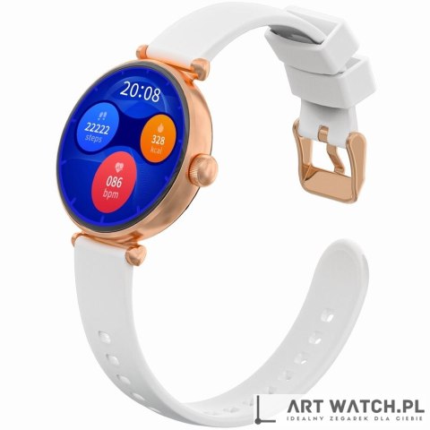Smartwatch Gravity Różowe Złoto Biały 2 Paski GT26-2
