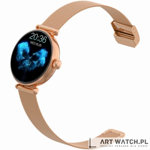 Smartwatch Gravity Różowe Złoto Biały 2 Paski GT26-2
