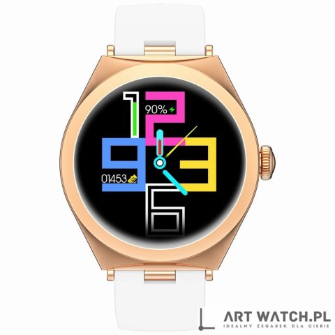 Smartwatch Gravity Różowe Złoto Biały GT25-4