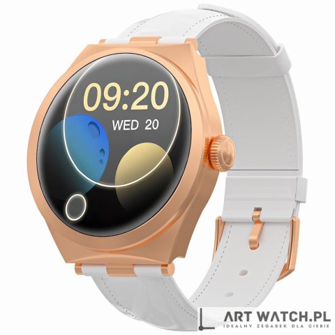 Smartwatch Gravity Różowe Złoto Biały GT25-5