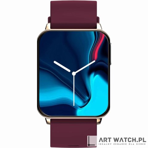 Smartwatch Gravity Różowe Złoto Bordowy 2 Paski GT17-6
