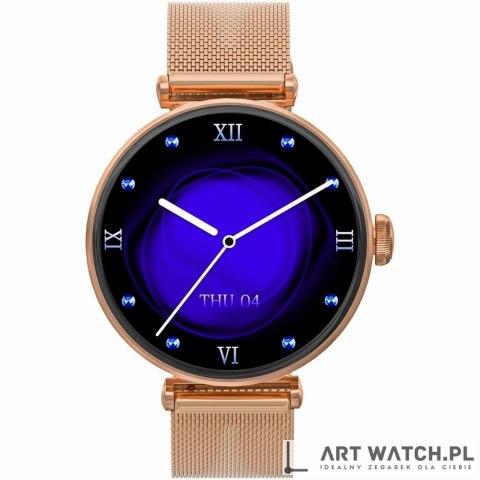 Smartwatch Gravity Różowe Złoto Czarny 2 Paski GT26-3