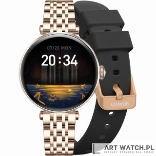 Smartwatch Gravity Różowe Złoto Czarny 2 Paski GT26-6