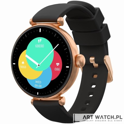 Smartwatch Gravity Różowe Złoto Czarny 2 Paski GT26-6