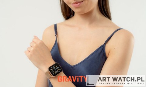 Smartwatch Gravity Różowe Złoto Fioletowy 2 Paski GT17-3