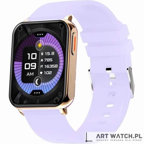 Smartwatch Gravity Różowe Złoto Fioletowy 2 Paski GT17-3