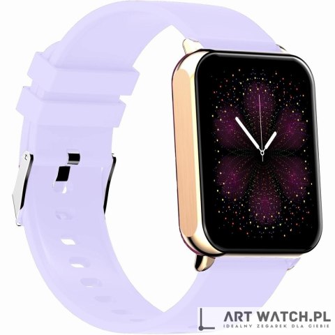 Smartwatch Gravity Różowe Złoto Fioletowy 2 Paski GT17-3