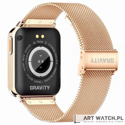 Smartwatch Gravity Różowe Złoto Fioletowy 2 Paski GT17-3