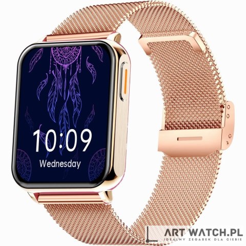 Smartwatch Gravity Różowe Złoto Granatowy 2 Paski GT17-2