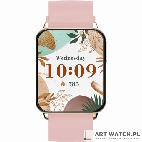 Smartwatch Gravity Różowe Złoto Różowy 2 Paski GT17-1