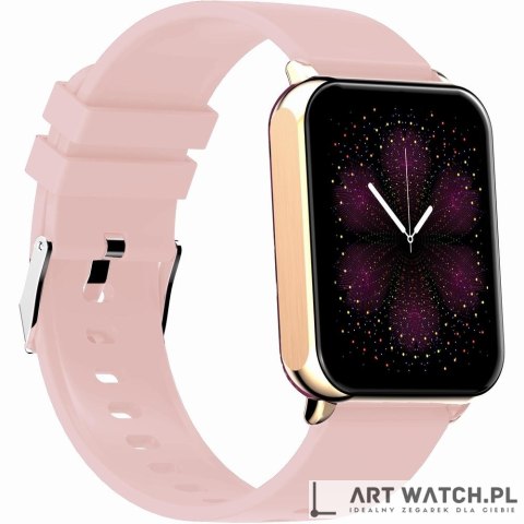 Smartwatch Gravity Różowe Złoto Różowy 2 Paski GT17-1