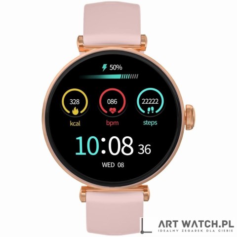 Smartwatch Gravity Różowe Złoto Różowy 2 Paski GT26-1