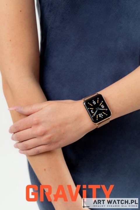 Smartwatch Gravity Różowe Złoto Szary 2 Paski GT17-4