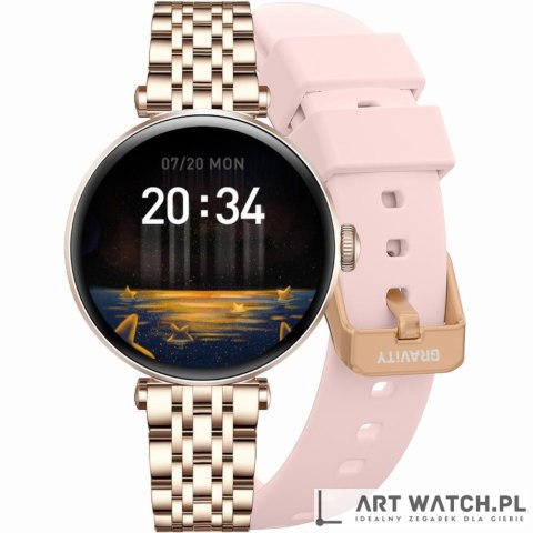 Smartwatch Gravity Różowe Złoto-srebrny Różowy 2 Paski GT26-4