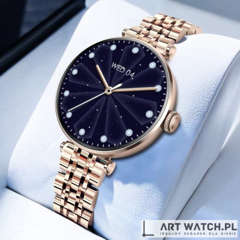 Smartwatch Gravity Różowe Złoto-srebrny Różowy 2 Paski GT26-4