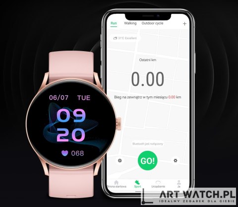 Smartwatch Gravity Różowy GT2-1 PRO