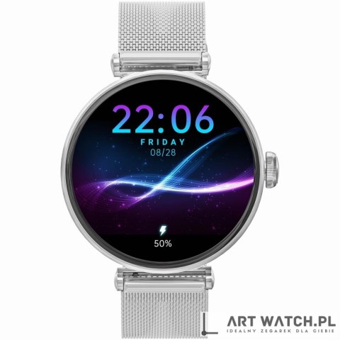 Smartwatch Gravity Srebrno Biały 2 Paski GT26-8