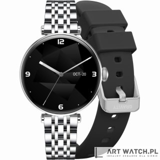 Smartwatch Gravity Srebrno Czarny 2 Paski GT26-9