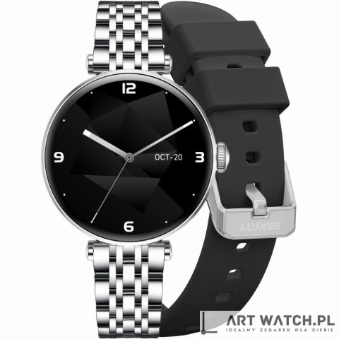Smartwatch Gravity Srebrno Czarny 2 Paski GT26-9