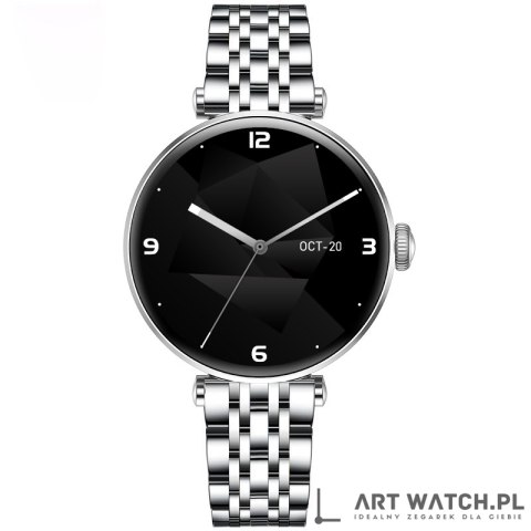 Smartwatch Gravity Srebrno Czarny 2 Paski GT26-9