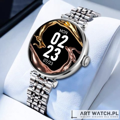 Smartwatch Gravity Srebrno Czarny 2 Paski GT26-9