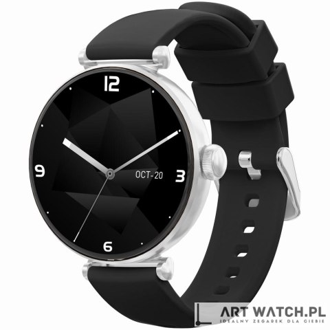 Smartwatch Gravity Srebrno Różowe Złoto Czarny 2 Paski GT26-5