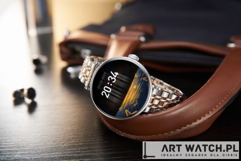 Smartwatch Gravity Srebrno Różowe Złoto Czarny 2 Paski GT26-5
