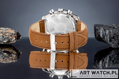 Zegarek Męski Giewont Chronograph Sapphire Brązowo Czarny GW8720-A1