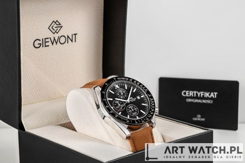 Zegarek Męski Giewont Chronograph Sapphire Brązowo Czarny GW8720-A1