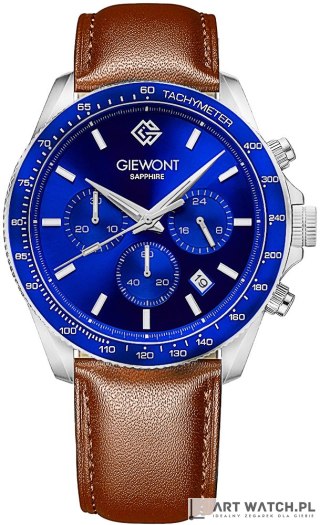 Zegarek Męski Giewont Chronograph Sapphire Brązowo Niebieski GW3520-A5