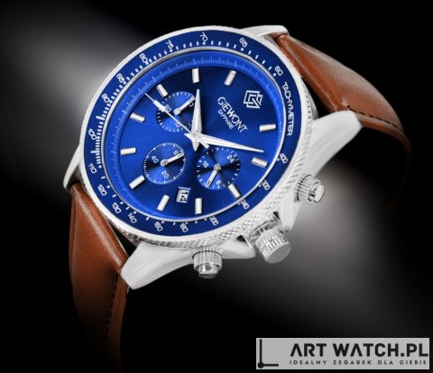 Zegarek Męski Giewont Chronograph Sapphire Brązowo Niebieski GW3520-A5