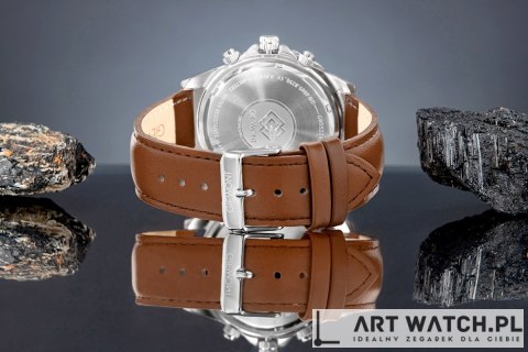 Zegarek Męski Giewont Chronograph Sapphire Brązowo Niebieski GW3520-A5