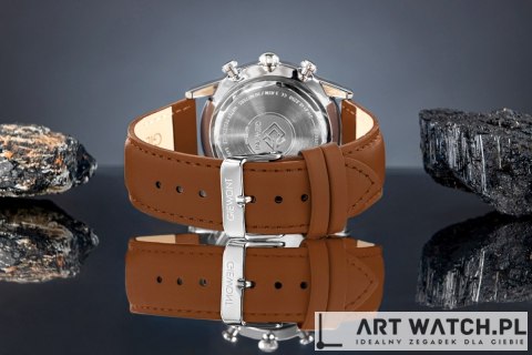 Zegarek Męski Giewont Chronograph Sapphire Brązowo Niebieski GW5630-A6