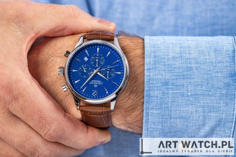 Zegarek Męski Giewont Chronograph Sapphire Brązowo Niebieski GW6310-A5