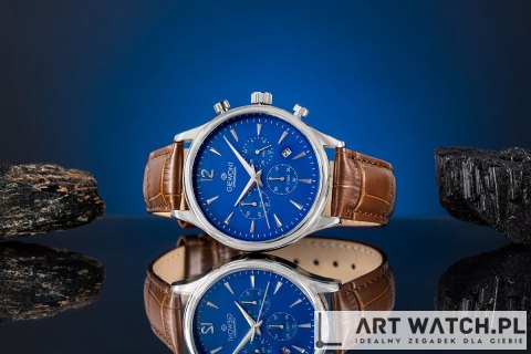 Zegarek Męski Giewont Chronograph Sapphire Brązowo Niebieski GW6310-A5