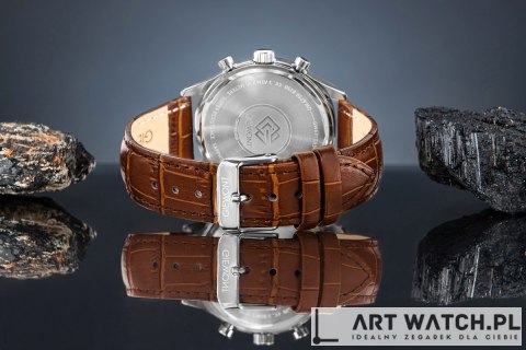 Zegarek Męski Giewont Chronograph Sapphire Brązowo Niebieski GW6310-A5