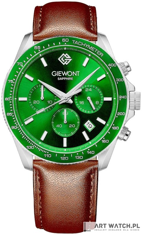 Zegarek Męski Giewont Chronograph Sapphire Brązowo Zielony GW3520-A6
