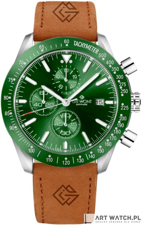 Zegarek Męski Giewont Chronograph Sapphire Brązowo Zielony GW8720-A3