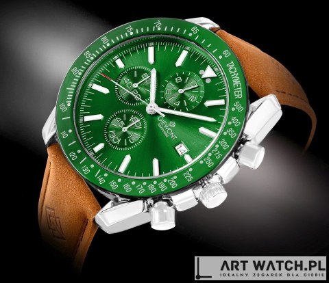 Zegarek Męski Giewont Chronograph Sapphire Brązowo Zielony GW8720-A3