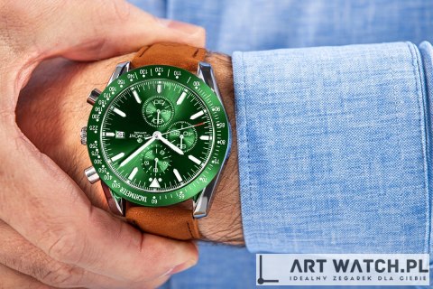 Zegarek Męski Giewont Chronograph Sapphire Brązowo Zielony GW8720-A3