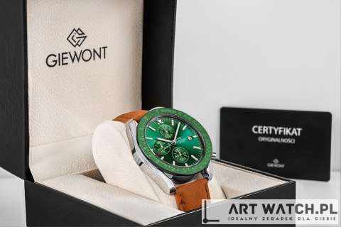 Zegarek Męski Giewont Chronograph Sapphire Brązowo Zielony GW8720-A3